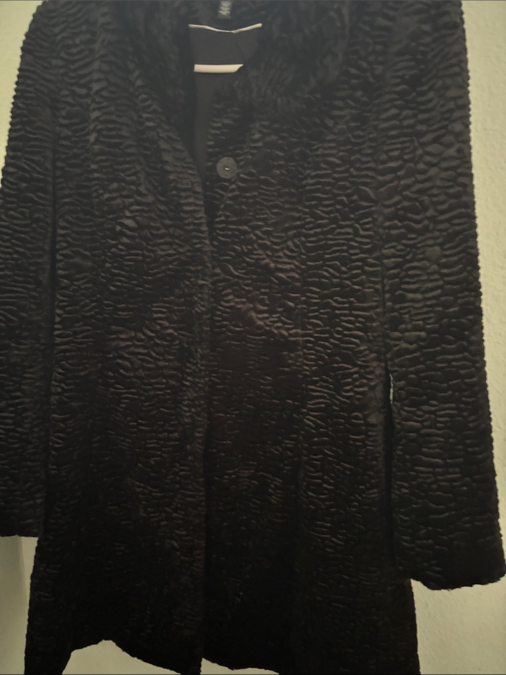 White House Black Market Black Textured Pea Coat